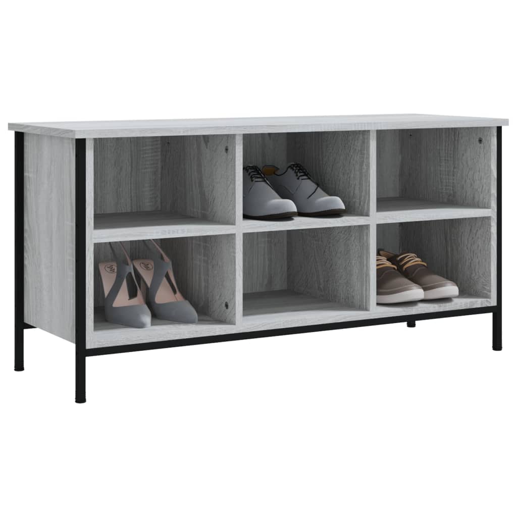 Étagère à chaussures gris Sonoma 100x35x50 cm en bois