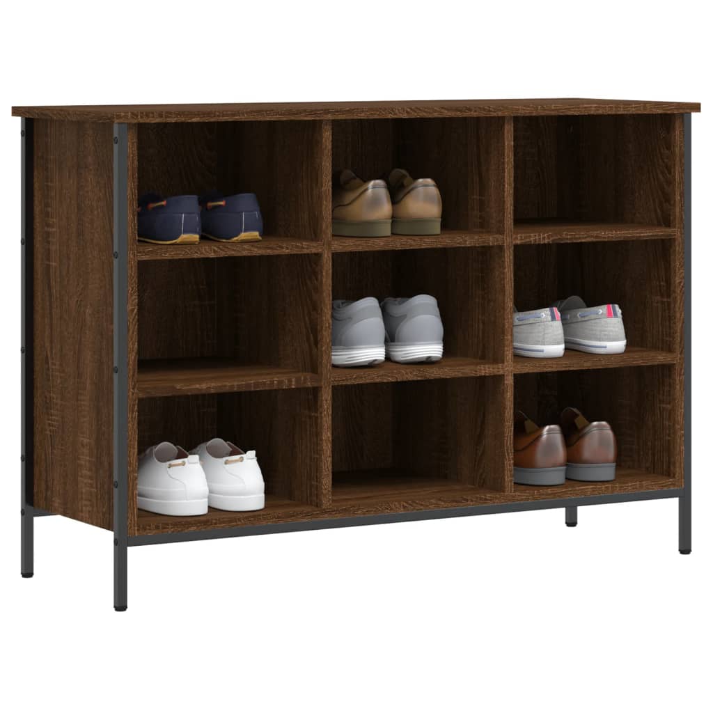 Shoe rack brown oak look 100x35x70 cm made of wood
