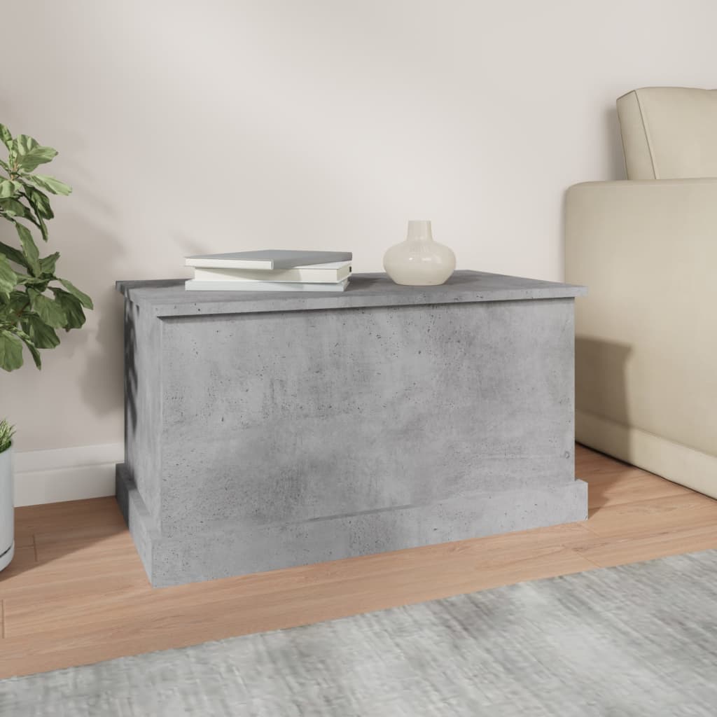 Chest concrete grey 70x40x38 cm wood material