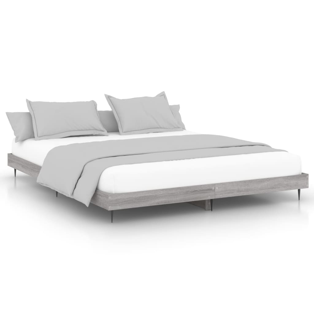 Bettgestell ohne Matratze Grau Sonoma 180x200 cm Holzwerkstoff