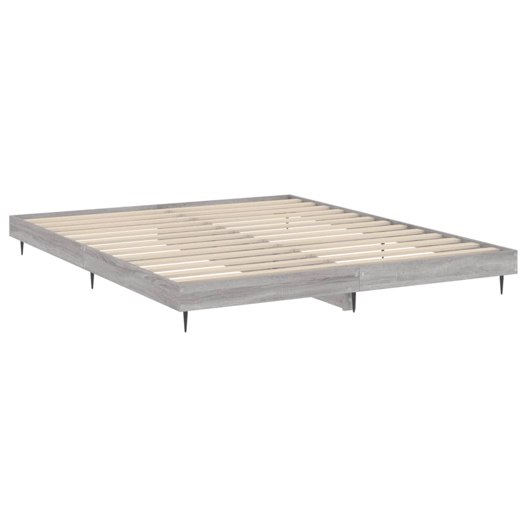 Bettgestell ohne Matratze Grau Sonoma 180x200 cm Holzwerkstoff