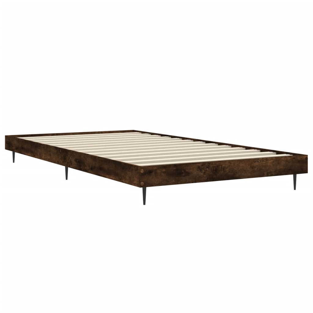 Bettgestell ohne Matratze Räuchereiche 90x190 cm Holzwerkstoff