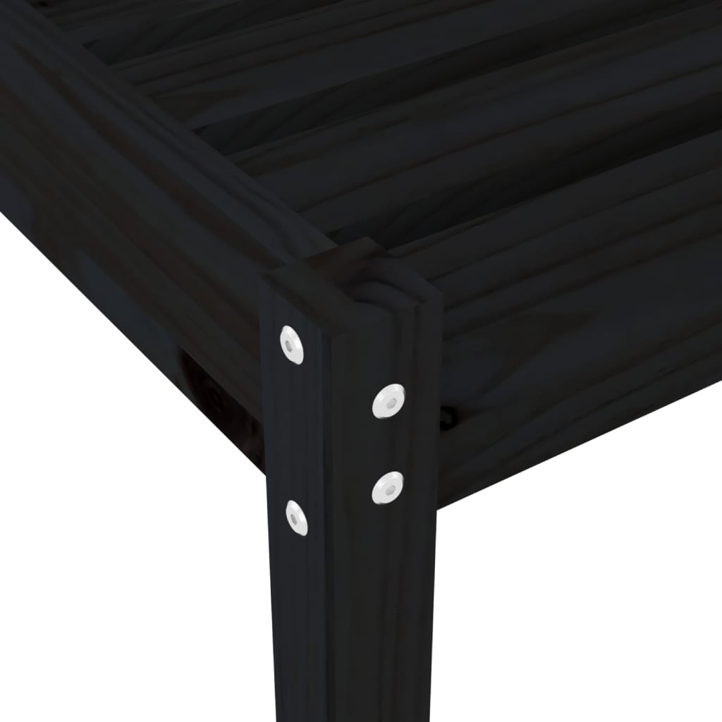 Sun loungers 2 pcs. Black 199.5x60x74 cm solid pine wood