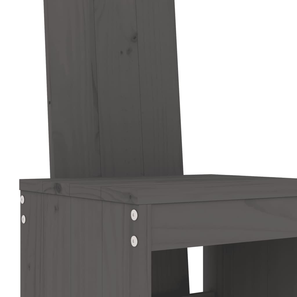Bar stools 2 pcs. Gray 40x42x120 cm solid pine wood