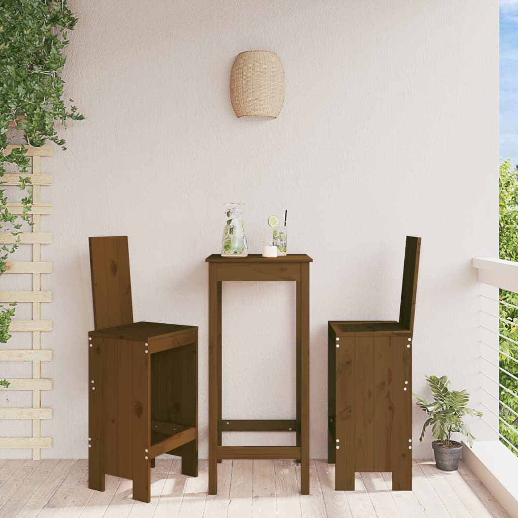 Bar stools 2 pcs. honey brown 40x42x120 cm solid pine wood