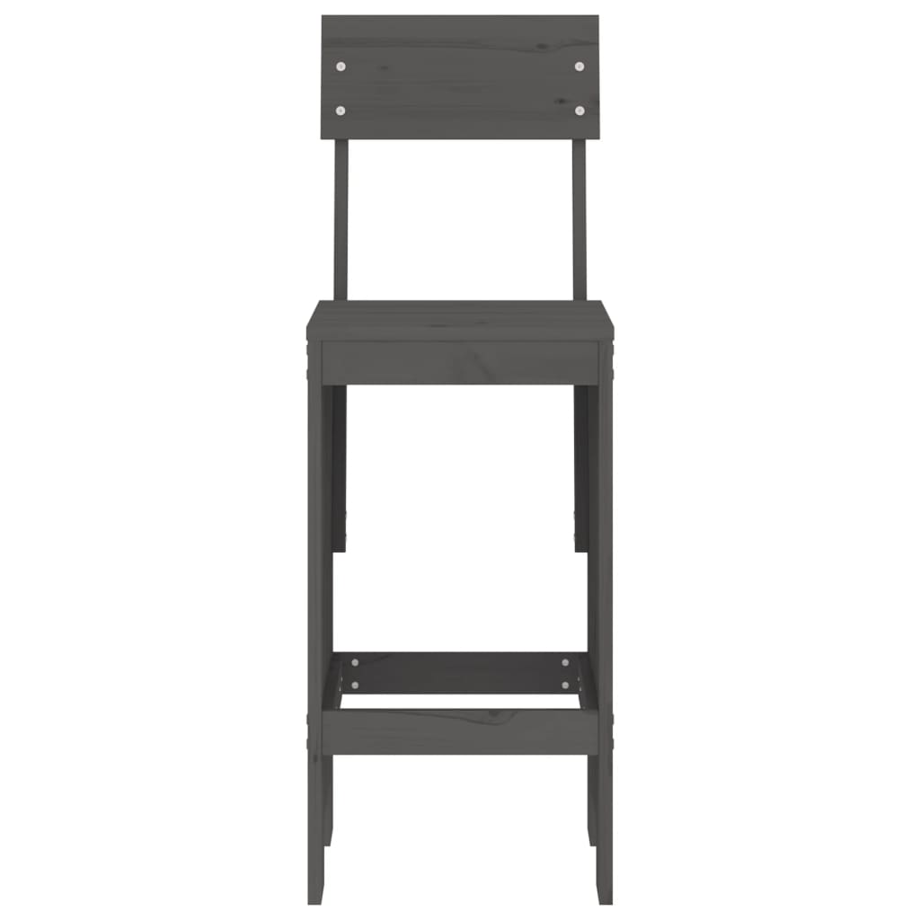Bar stools 2 pcs. Gray 40x48.5x115.5 cm solid pine wood