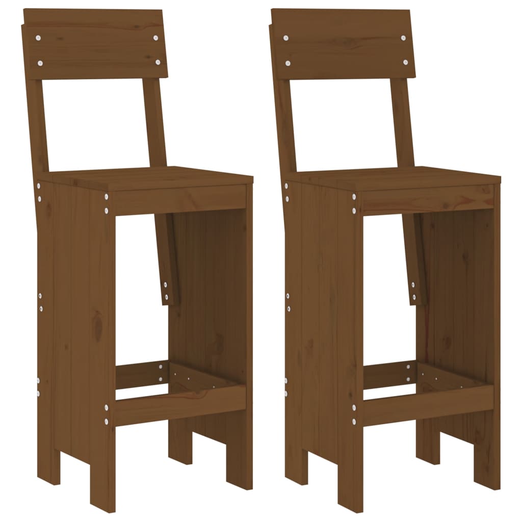 Bar stools 2 pcs. honey brown 40x48.5x115.5 cm solid pine wood