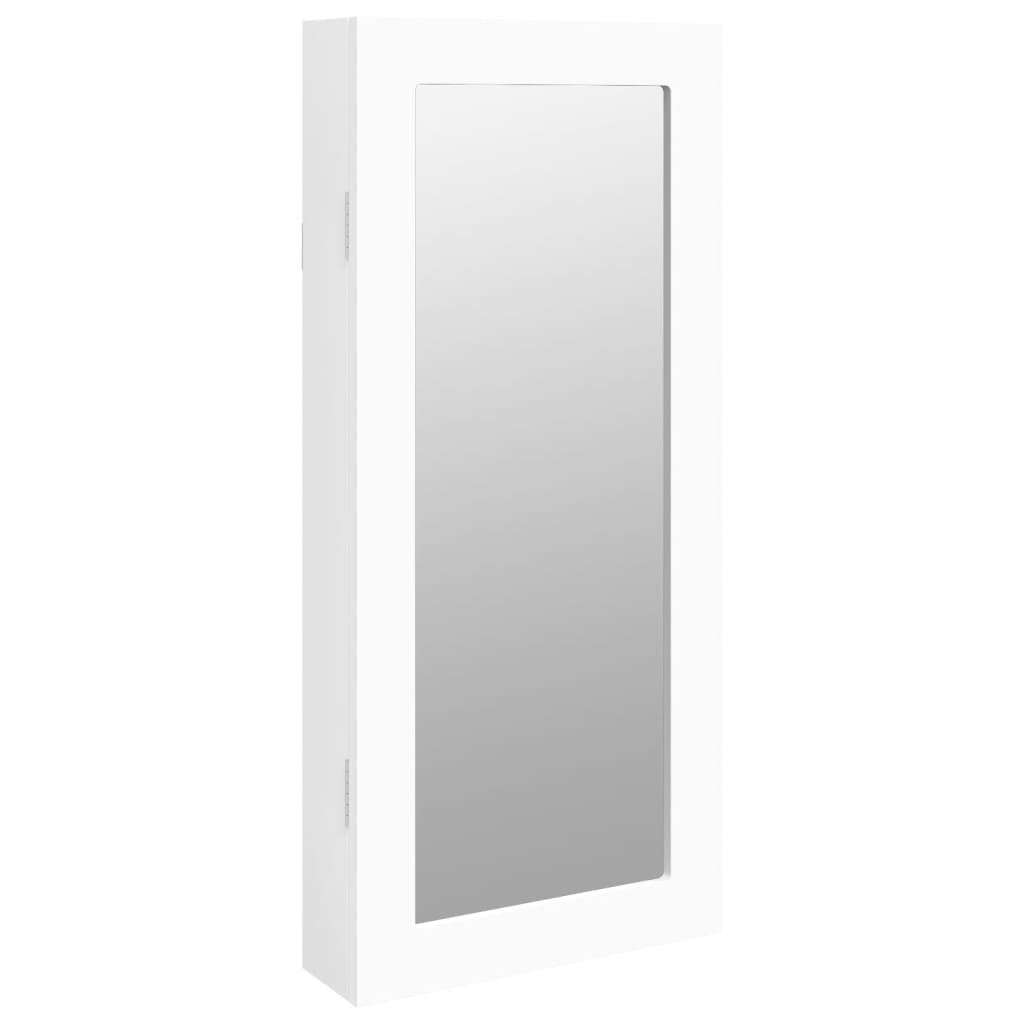 Armoire à bijoux avec miroir mural blanc 30x8,5x67 cm