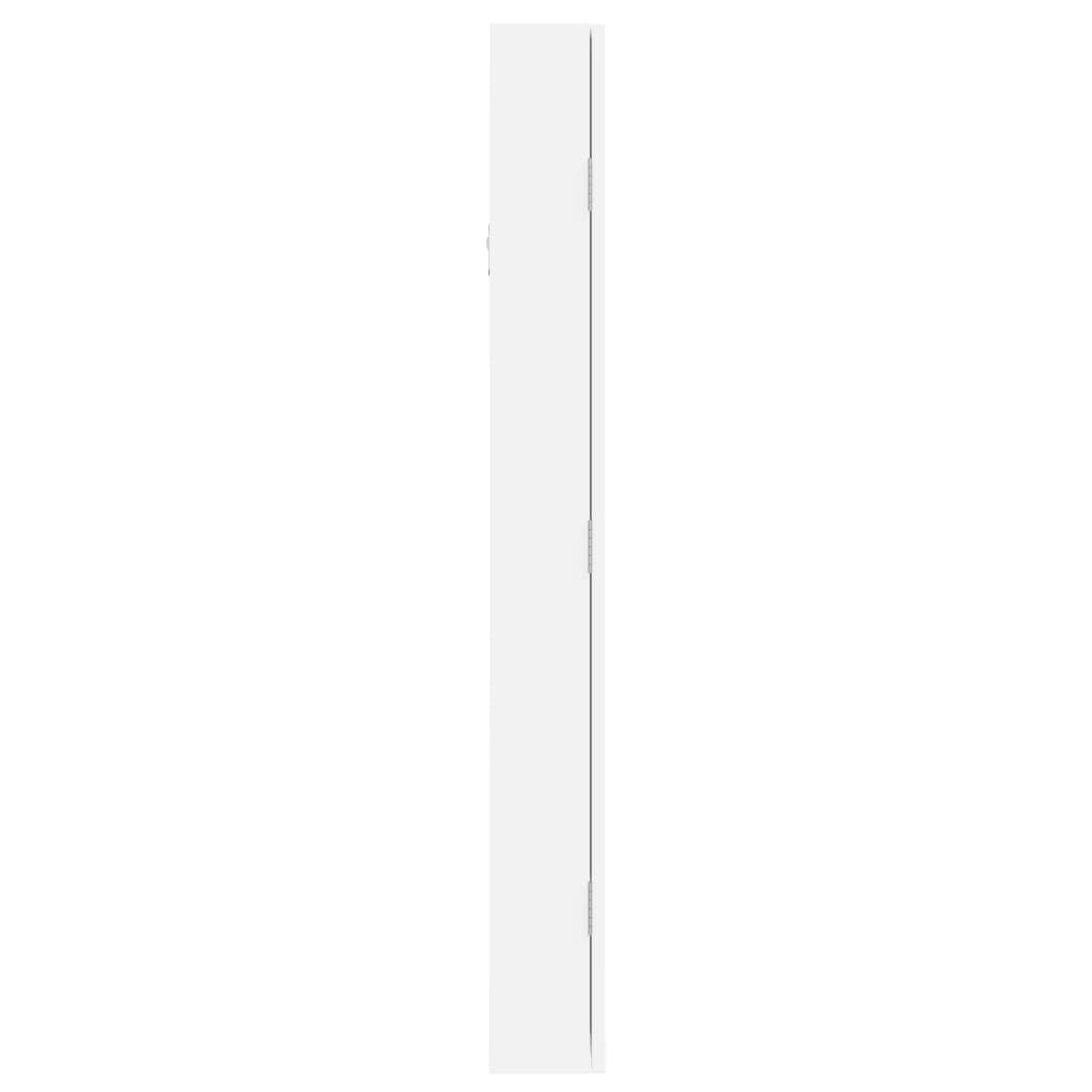 Mirror jewelry cabinet with LED lighting wall mounting white