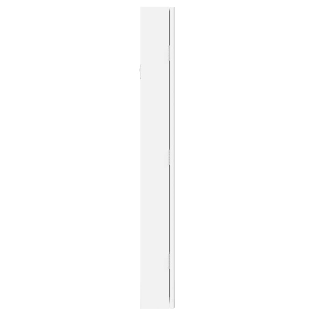Mirror jewelry cabinet with LED lighting wall mounting white