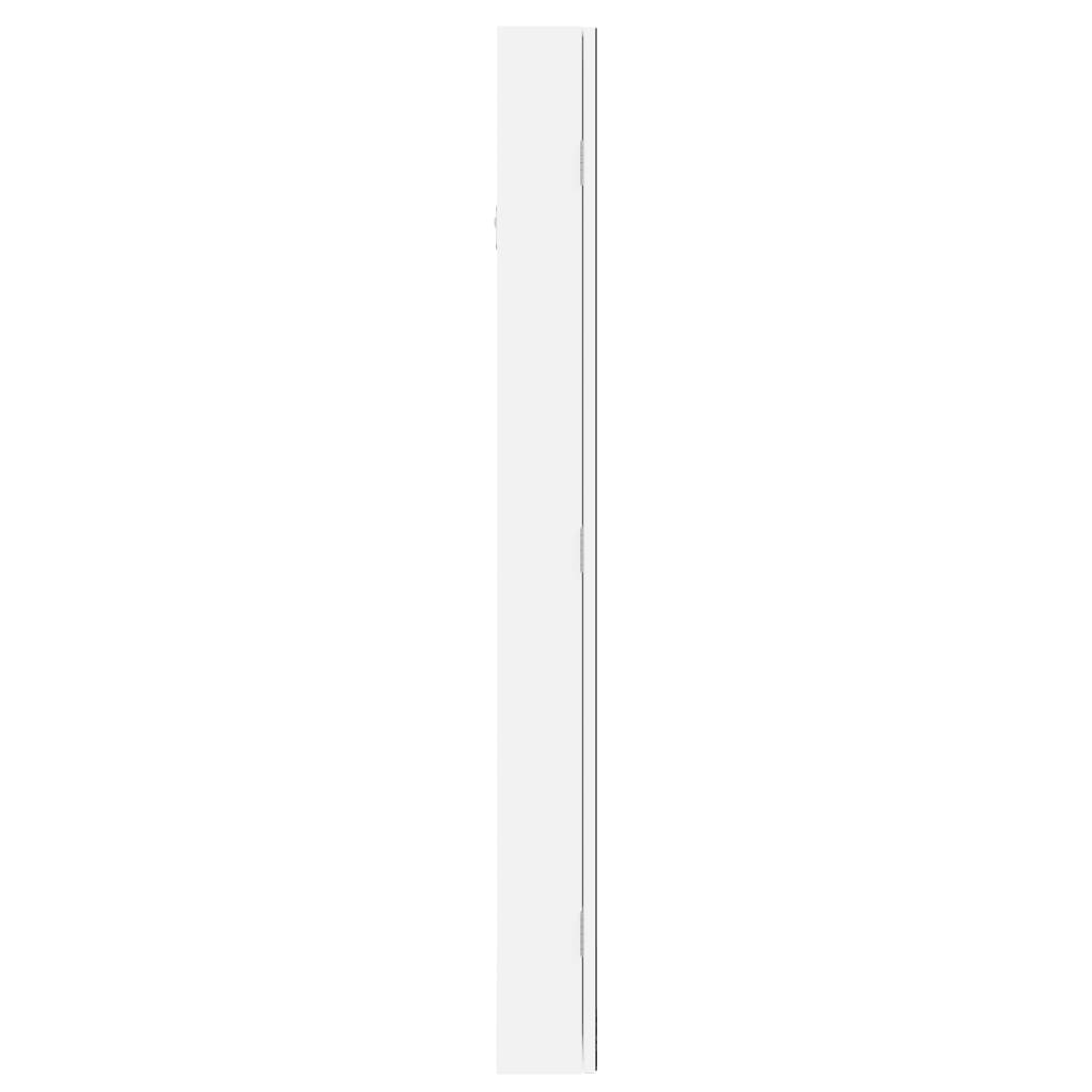 Mirror jewelry cabinet with LED lighting wall mounting white