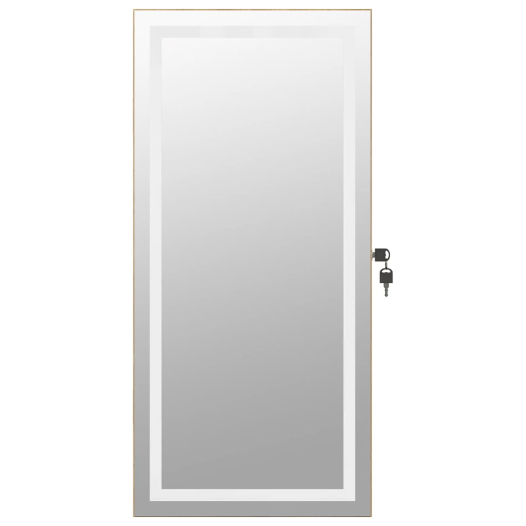 Armoire à bijoux miroir avec éclairage LED, fixation murale