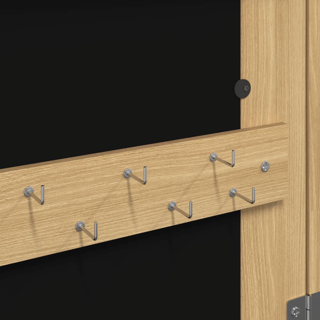 Armoire à bijoux miroir avec éclairage LED, fixation murale