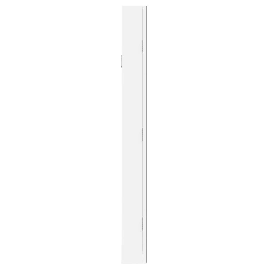 Mirror jewelry cabinet with LED lighting wall mounting white