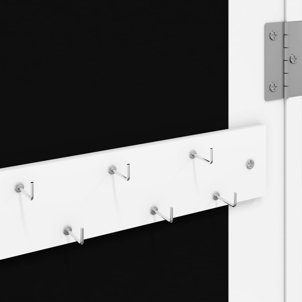 Mirror jewelry cabinet with LED lighting wall mounting white