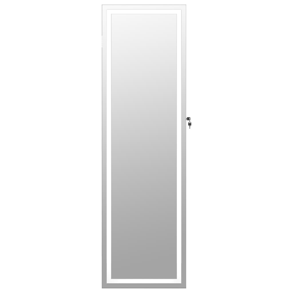 Armoire à bijoux avec miroir avec éclairage LED, fixation murale, noir