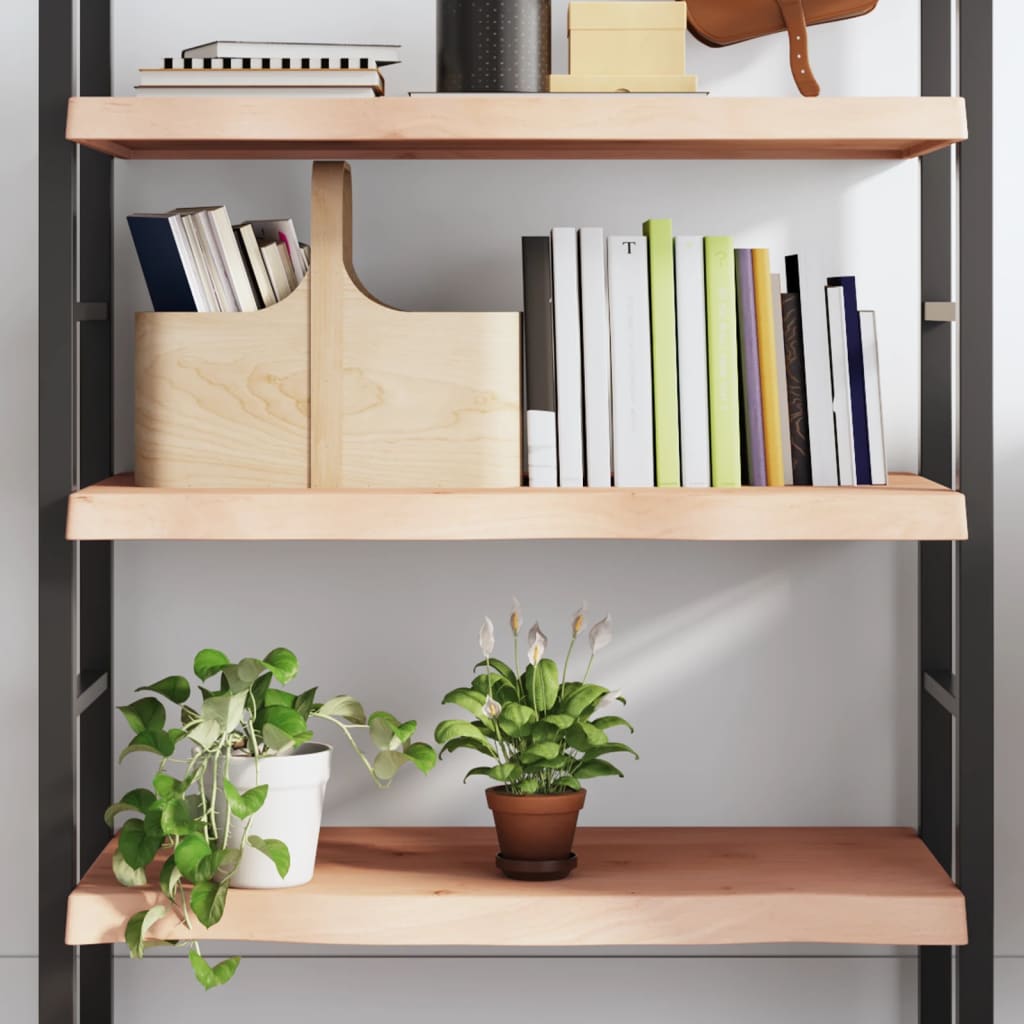 Wall shelf 80x60x(2-6) cm solid oak wood untreated