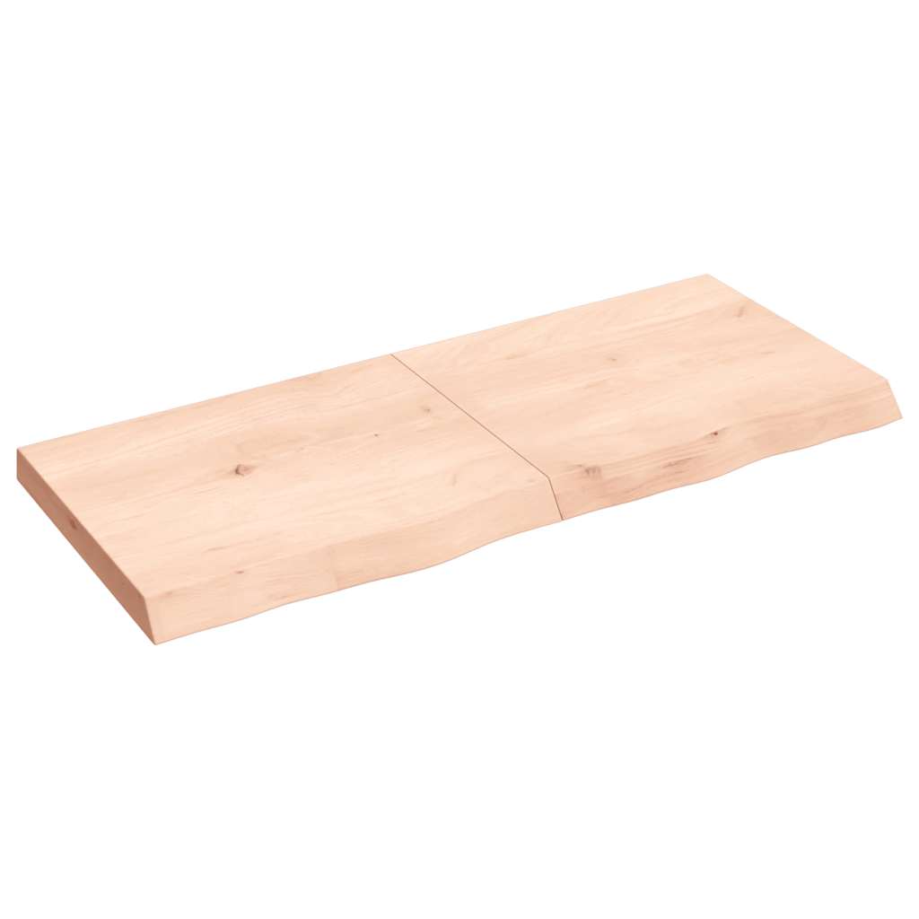 Wall shelf 120x50x(2-6) cm solid oak wood untreated