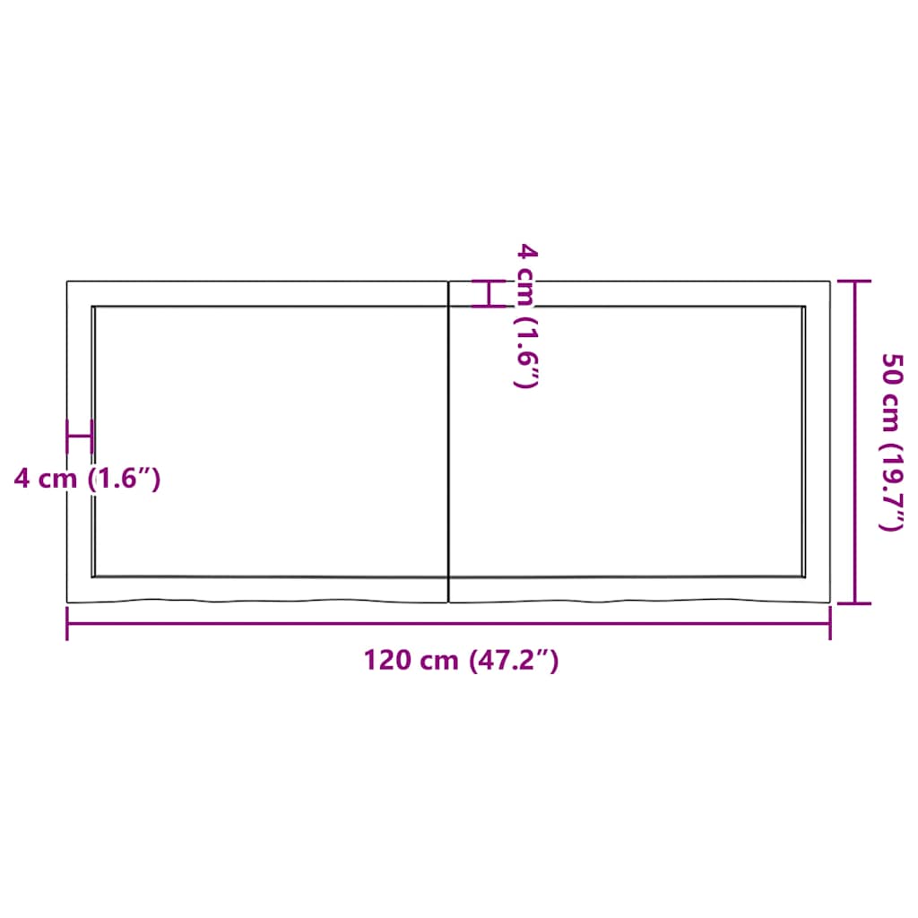 Wall shelf 120x50x(2-6) cm solid oak wood untreated
