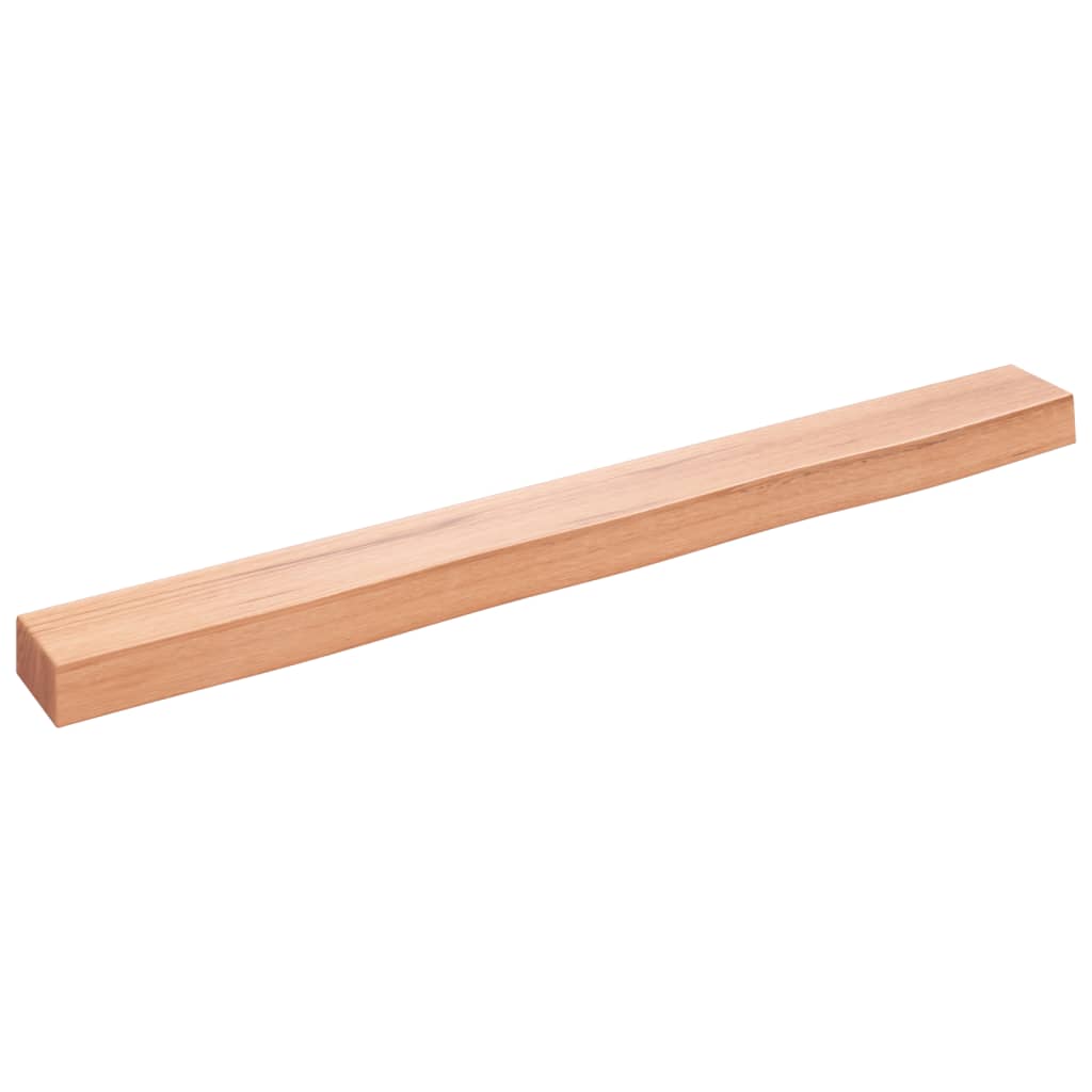 Wall shelf light brown 100x10x6 cm solid oak treated wood