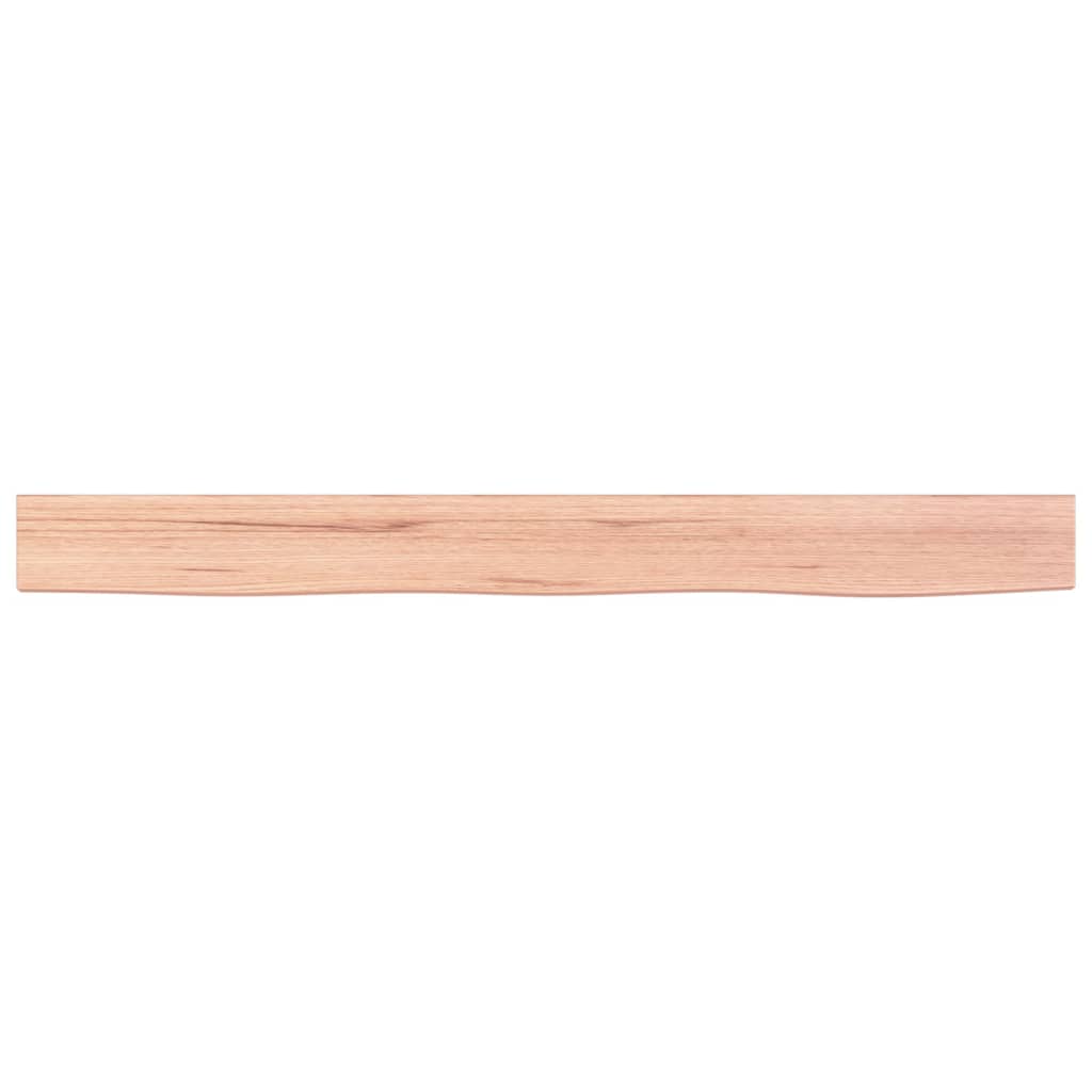 Wall shelf light brown 100x10x6 cm solid oak treated wood