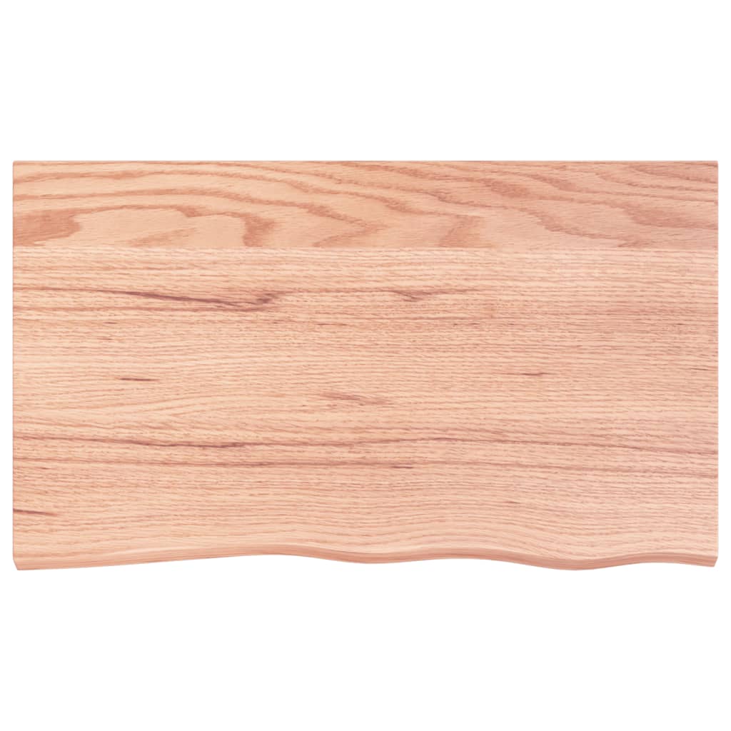 Wall shelf light brown 100x60x(2-4) cm solid oak treated wood