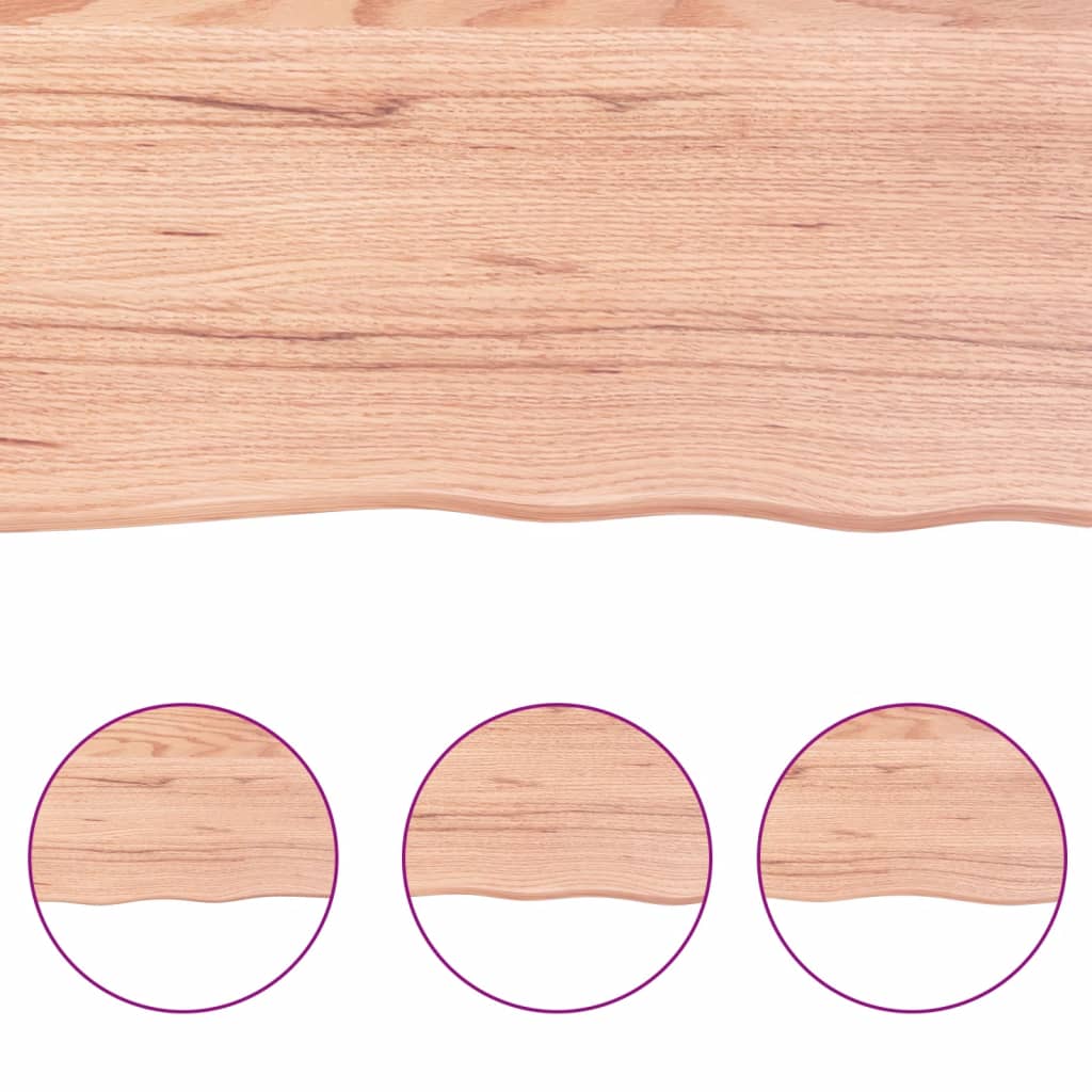 Wall shelf light brown 100x60x(2-4) cm solid oak treated wood