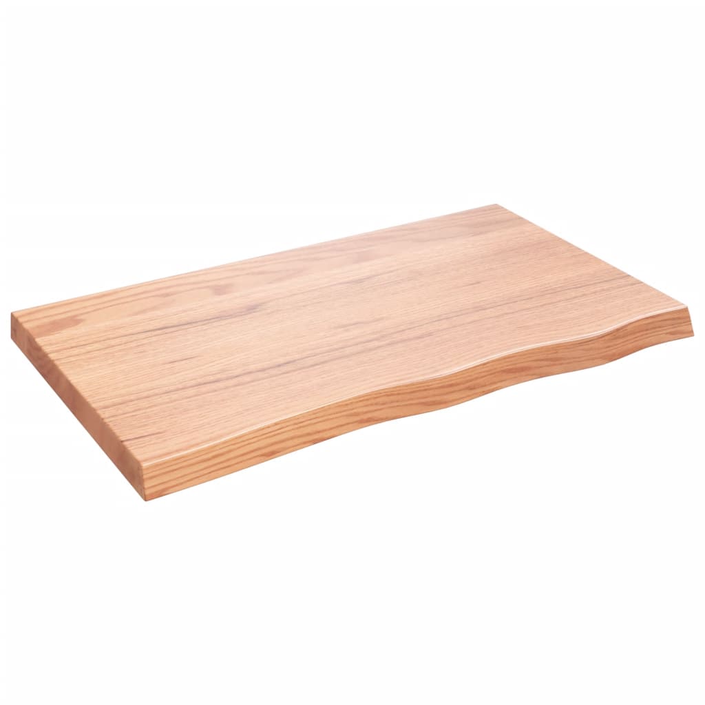 Etagère murale marron clair 100x60x(2-6) cm chêne massif bois traité