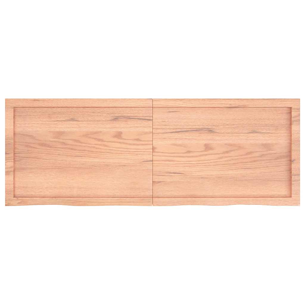 Etagère murale marron clair 140x50x(2-6) cm chêne massif bois traité
