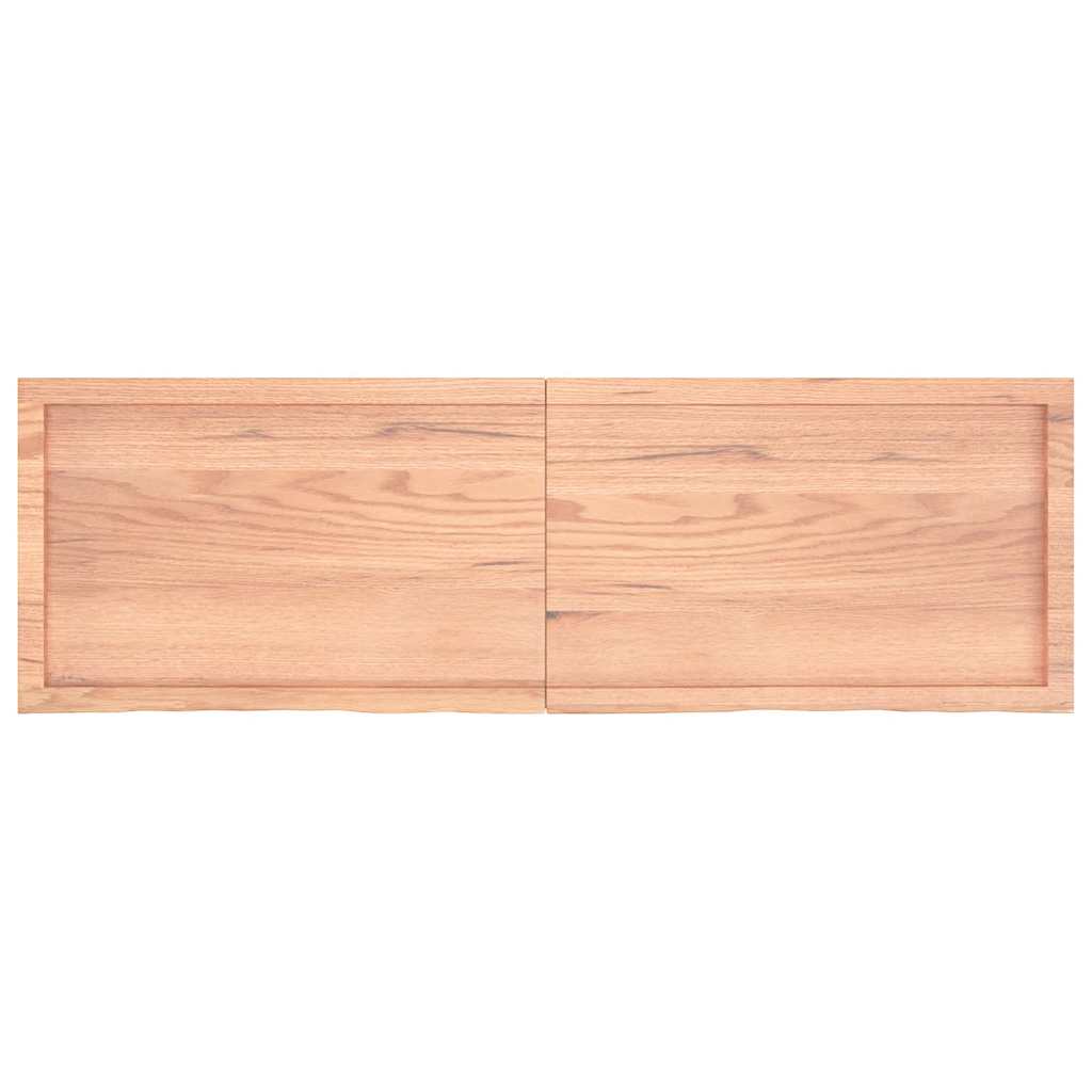 Etagère murale marron clair 160x50x(2-6) cm chêne massif bois traité