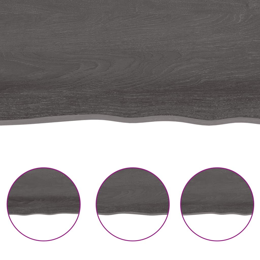 Etagère murale marron foncé 40x10x4 cm chêne massif bois traité