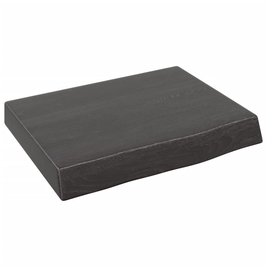 Etagère murale marron foncé 40x30x(2-6) cm chêne massif bois traité