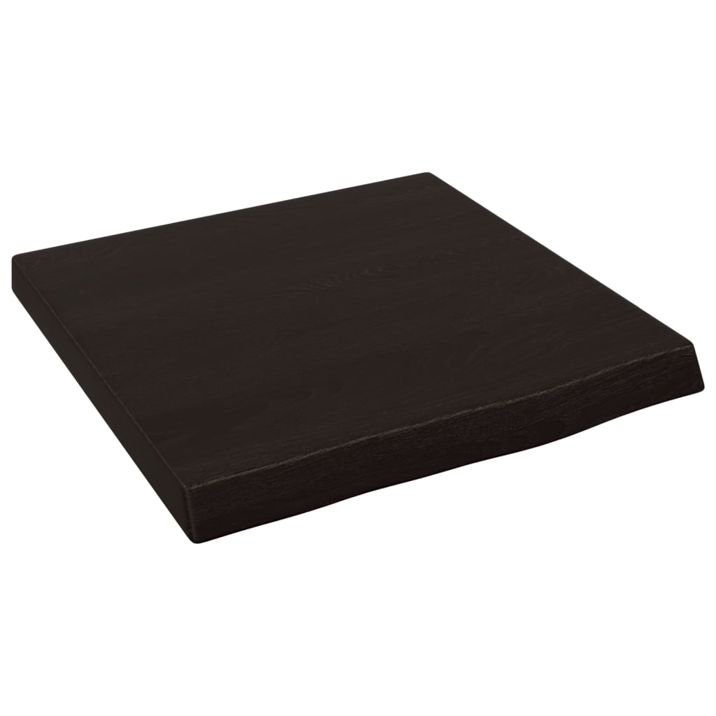 Wall shelf dark brown 40x40x(2-4) cm solid oak treated wood
