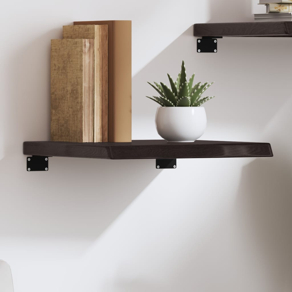 Wall shelf dark brown 40x40x(2-4) cm solid oak treated wood