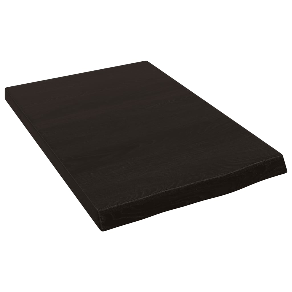 Etagère murale marron foncé 40x60x(2-4) cm chêne massif bois traité