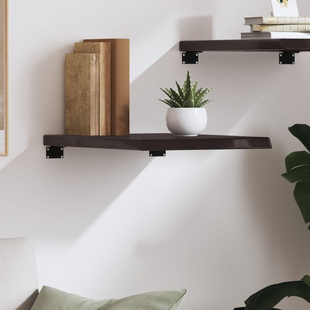 Etagère murale marron foncé 40x60x(2-4) cm chêne massif bois traité