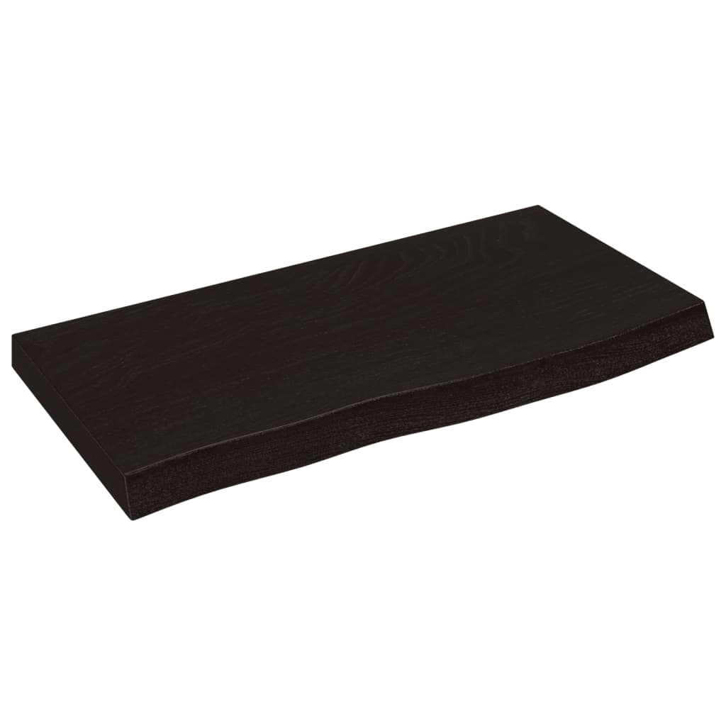 Etagère murale marron foncé 60x30x(2-4) cm chêne massif bois traité