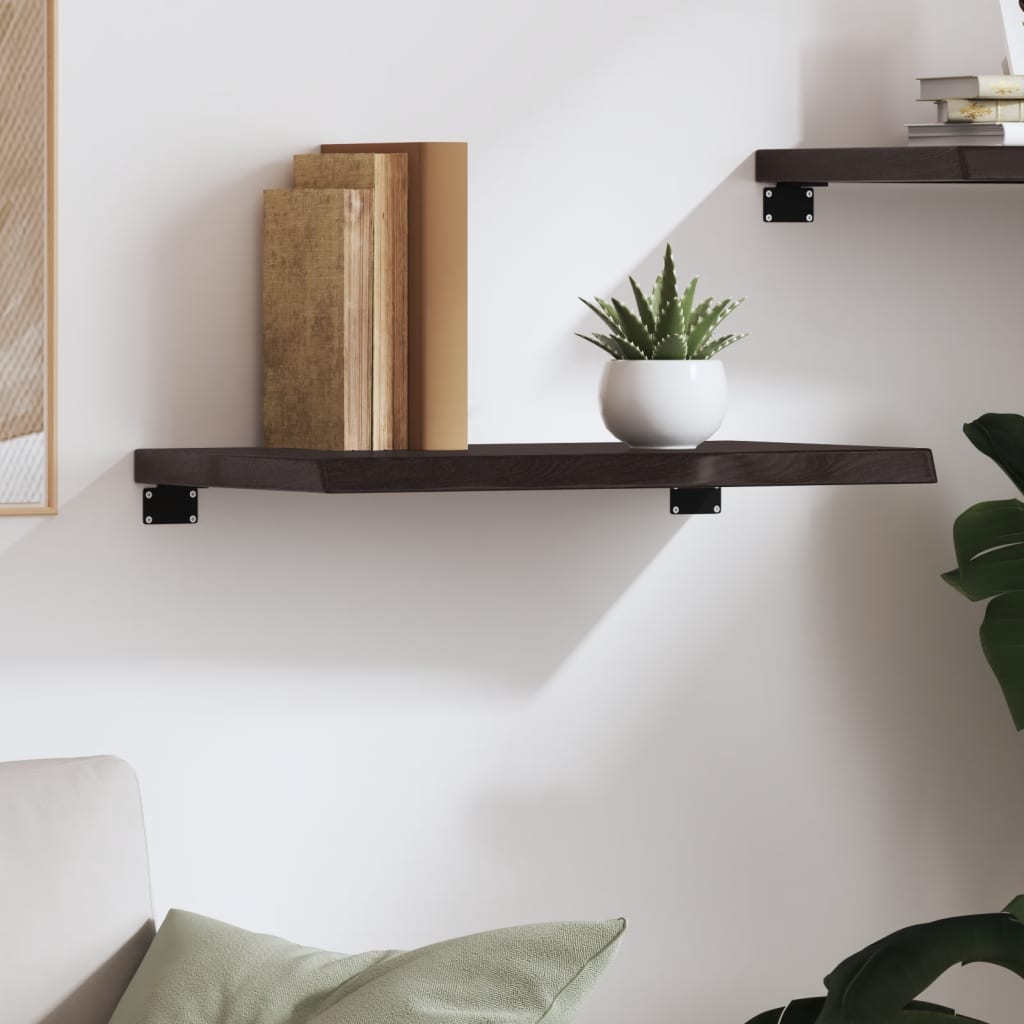 Etagère murale marron foncé 60x30x(2-4) cm chêne massif bois traité
