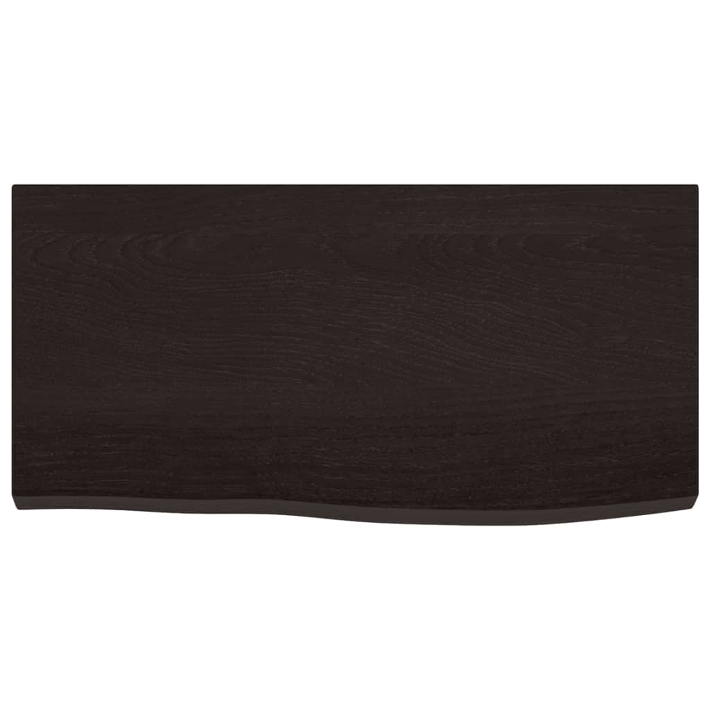 Etagère murale marron foncé 60x30x(2-4) cm chêne massif bois traité