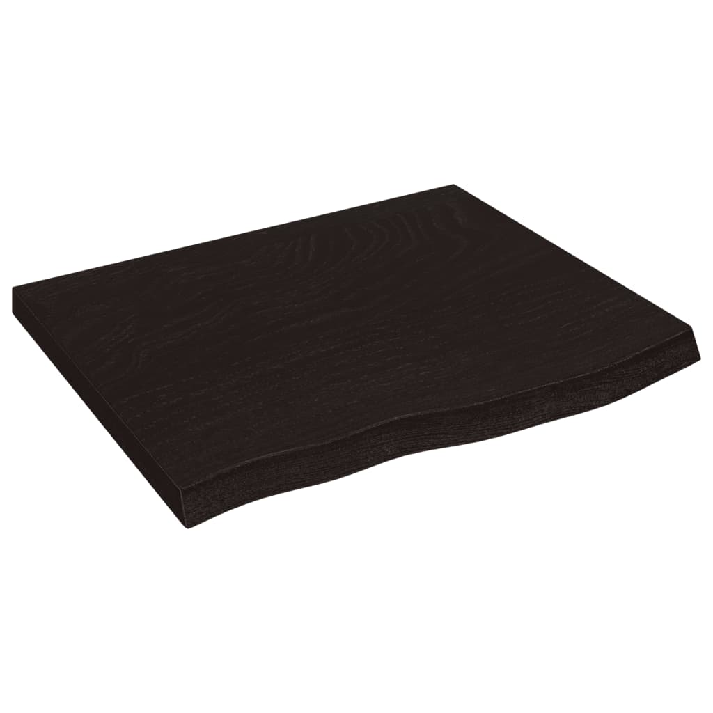 Etagère murale marron foncé 60x50x(2-4) cm chêne massif bois traité