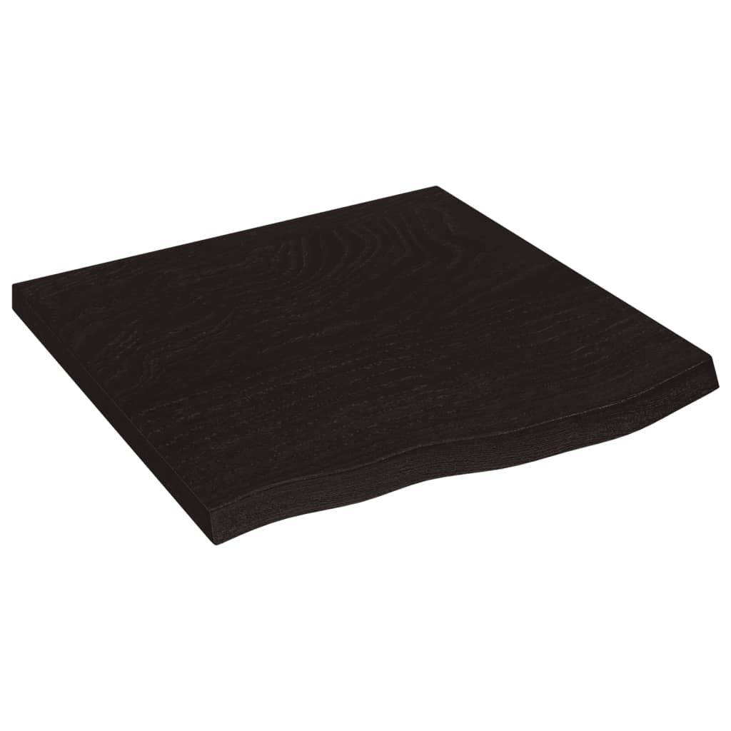 Wall shelf dark brown 60x60x(2-4) cm solid oak treated wood