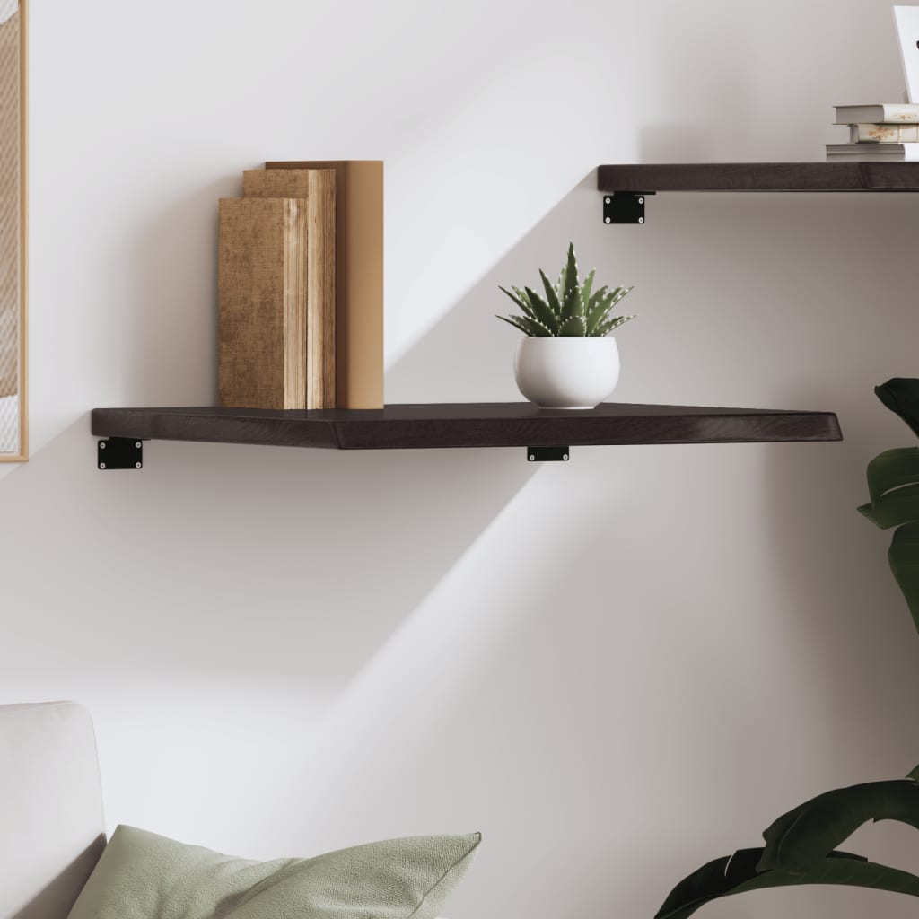 Wall shelf dark brown 60x60x(2-4) cm solid oak treated wood