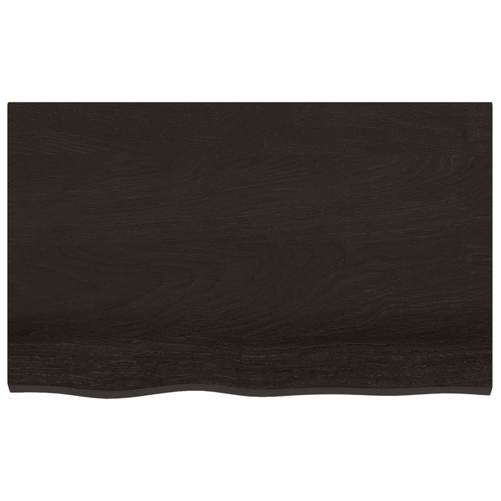 Wall shelf dark brown 80x50x(2-4) cm solid oak treated wood