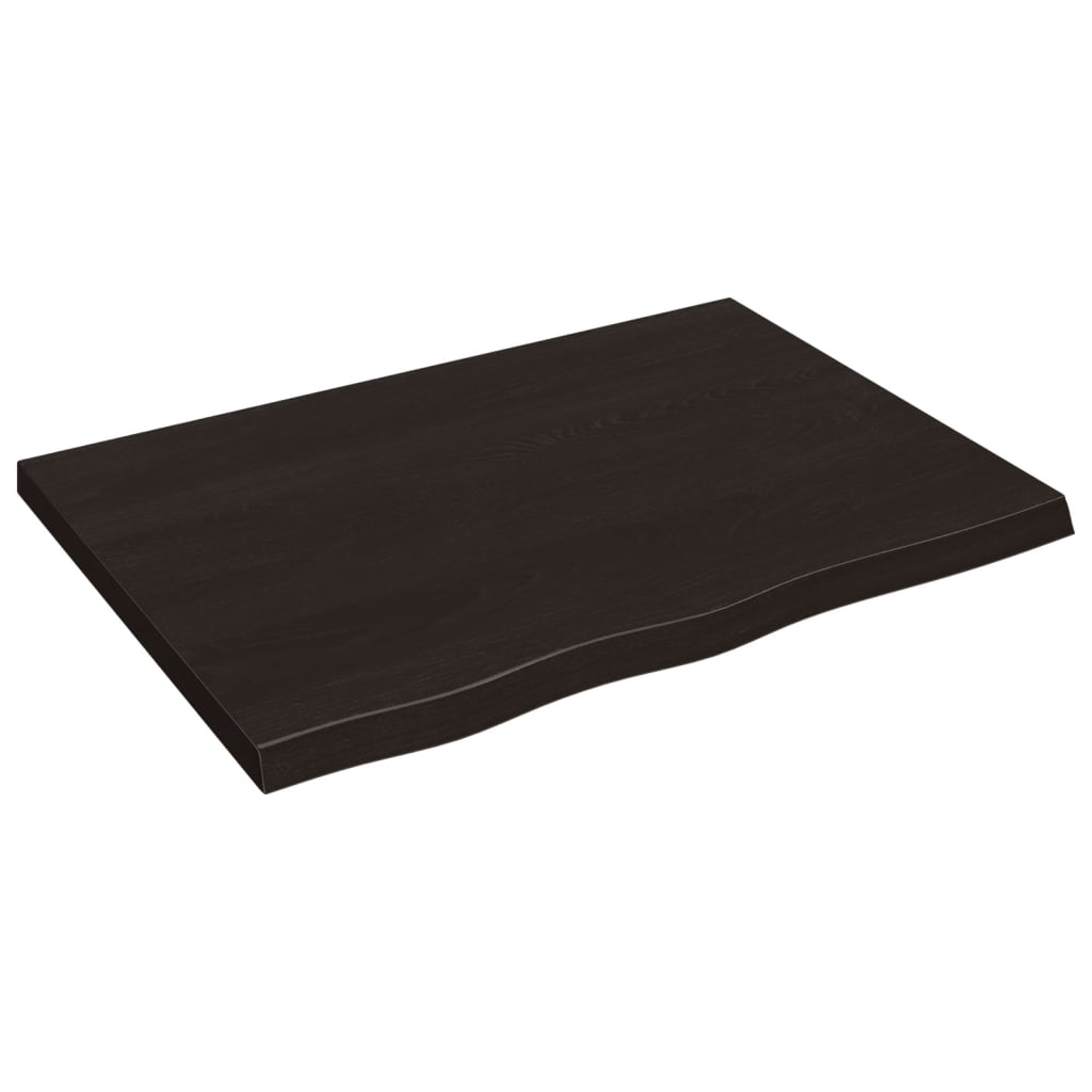 Etagère murale marron foncé 80x60x(2-4) cm chêne massif bois traité