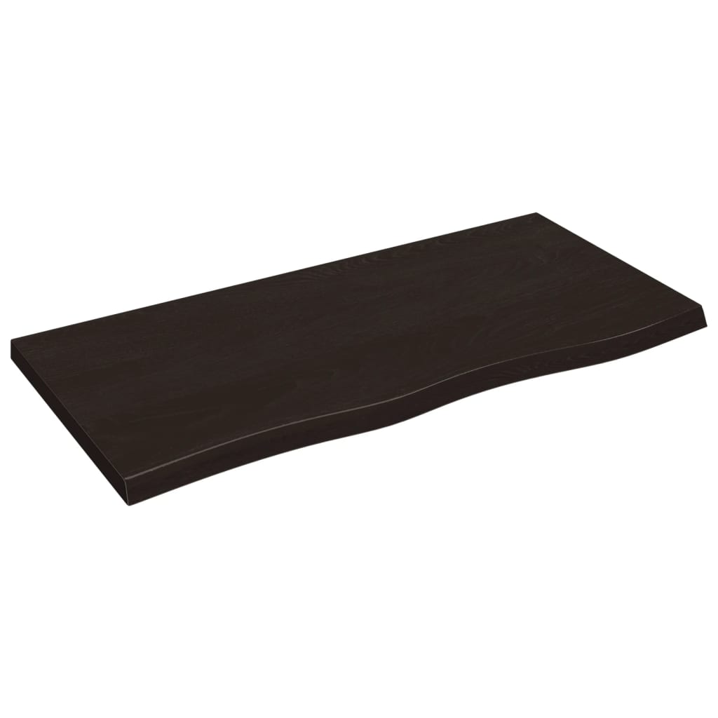 Etagère murale marron foncé 100x50x(2-4)cm chêne massif bois traité