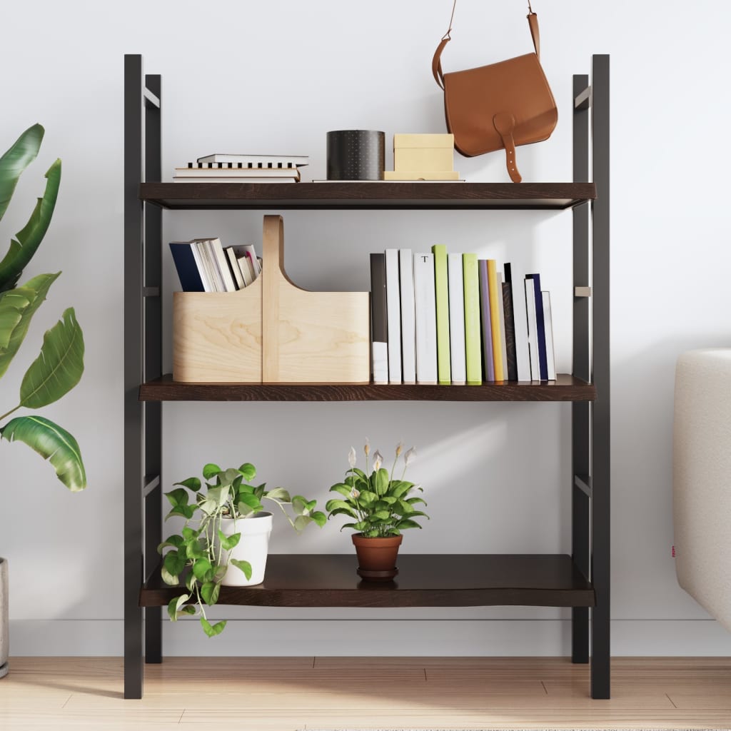 Etagère murale marron foncé 100x50x(2-4)cm chêne massif bois traité