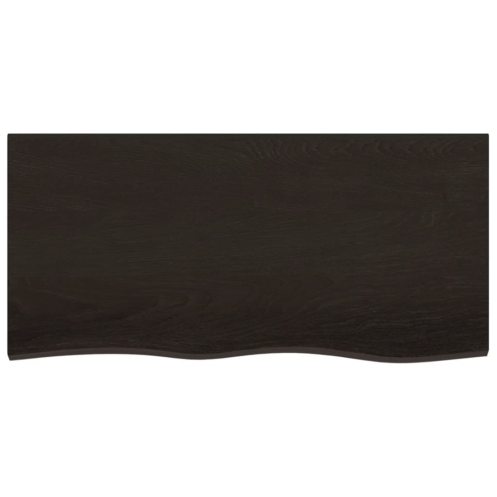 Etagère murale marron foncé 100x50x(2-4)cm chêne massif bois traité
