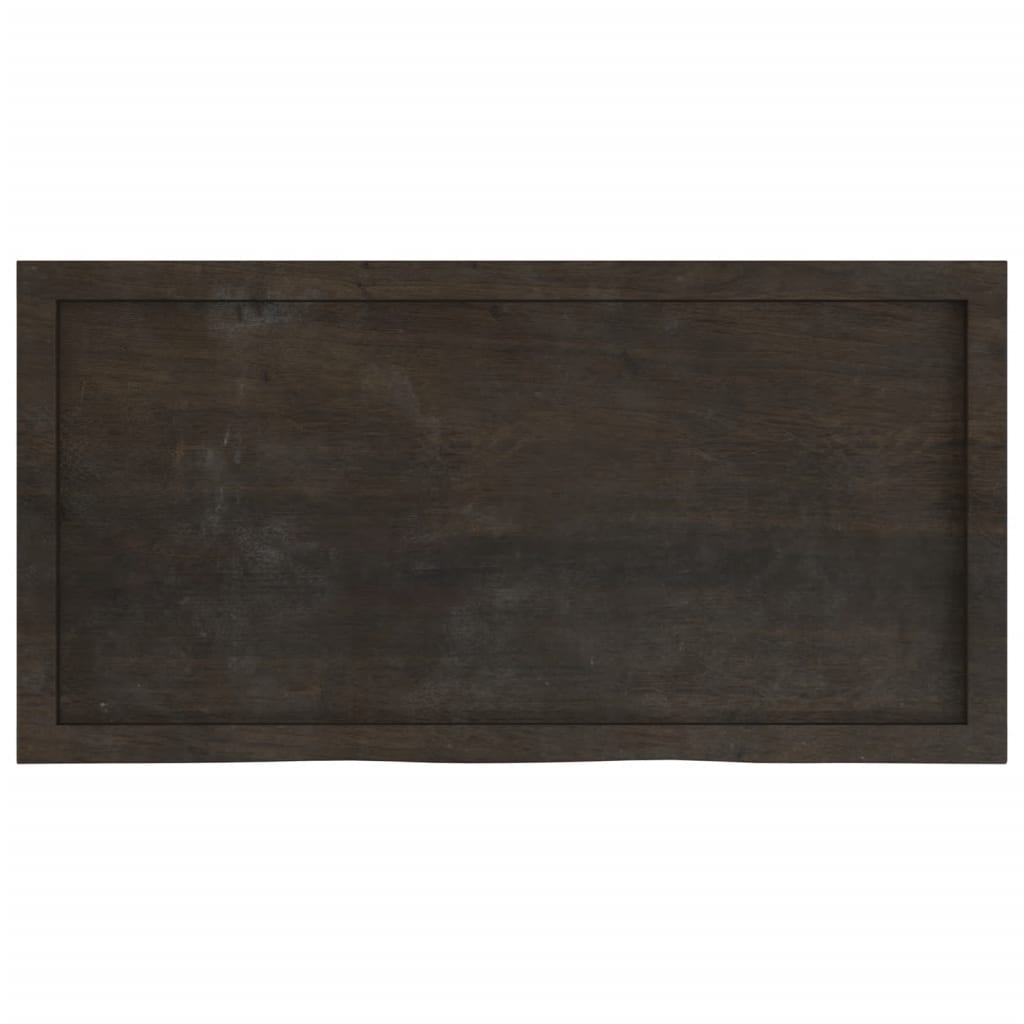 Etagère murale marron foncé 100x50x(2-4)cm chêne massif bois traité