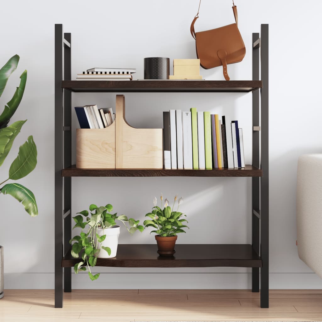Etagère murale marron foncé 100x60x(2-4)cm chêne massif bois traité