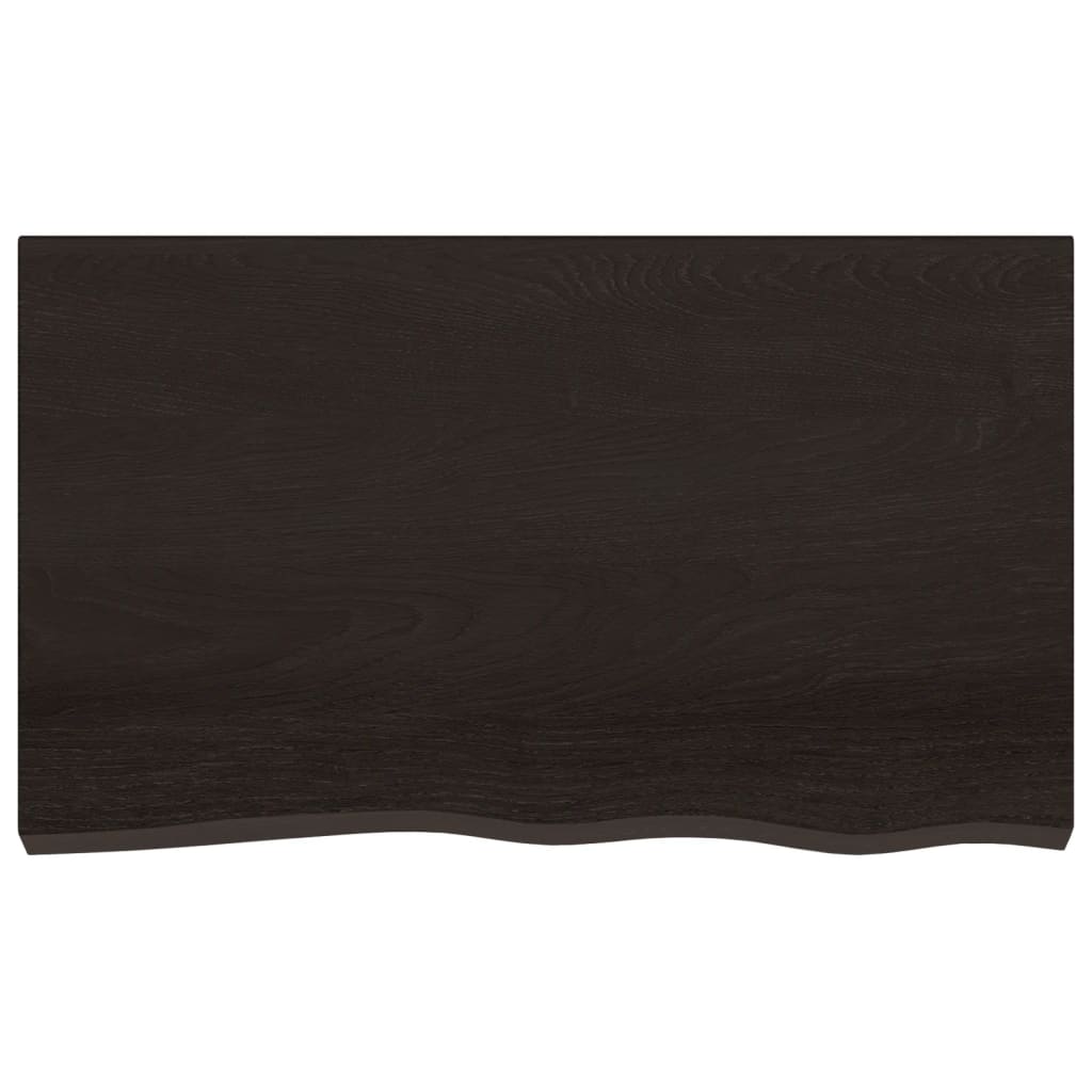 Etagère murale marron foncé 100x60x(2-4)cm chêne massif bois traité